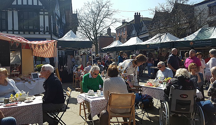 Nantwich spring market on town square