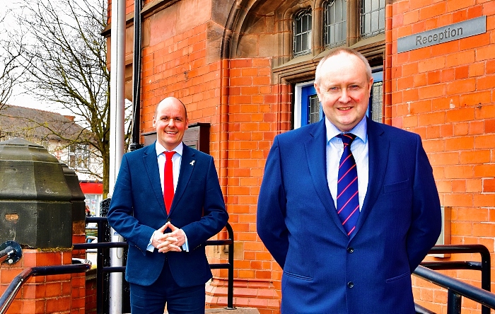 New Chief Constable Mark Roberts (right) and PCC David Keane