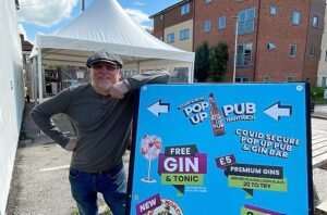 Nigel Woodhouse at his new pop up Pub & Gin Bar
