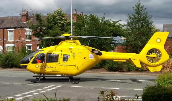 North West Air Ambulance in Crewe after stabbings