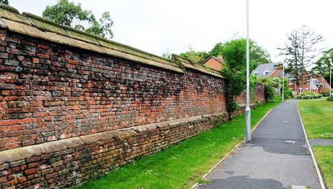 North wall of Nantwich Walled Garden