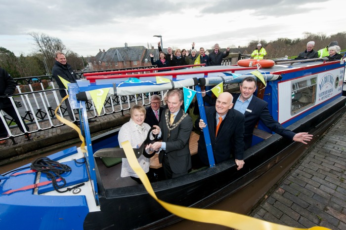 © Mike Poloway/+44(0)1618503338 / mike@poloway.com. Nantwich Aqueduct opening after renovations.9 December 2015