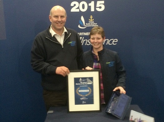 Overwater Marina owners Janet and Angus Maughan at the London Boat show