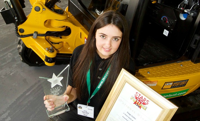 Paige Carter with trophies at Plantworx crop