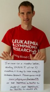 Paul Dean, running for Leukaemia Research