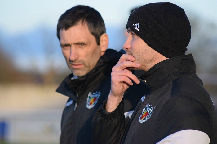 Sutton Coldfield draw - Phil Parkinson (Manager foreground) and Neil Sorvel (Assistant Manager)