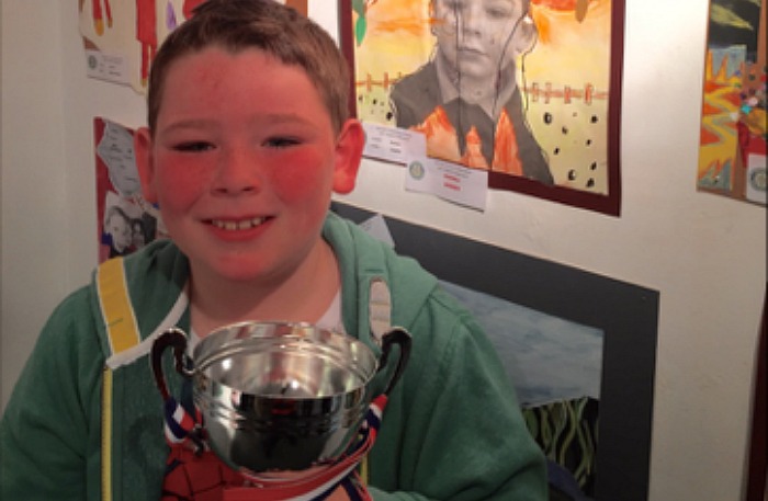 2015 Overall art champion Jayden Bailey from Acton School with his winning artwork