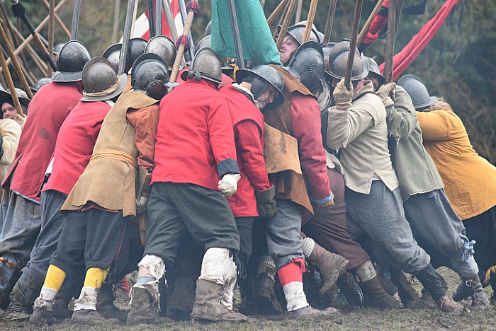 Pikemen engage during the battle