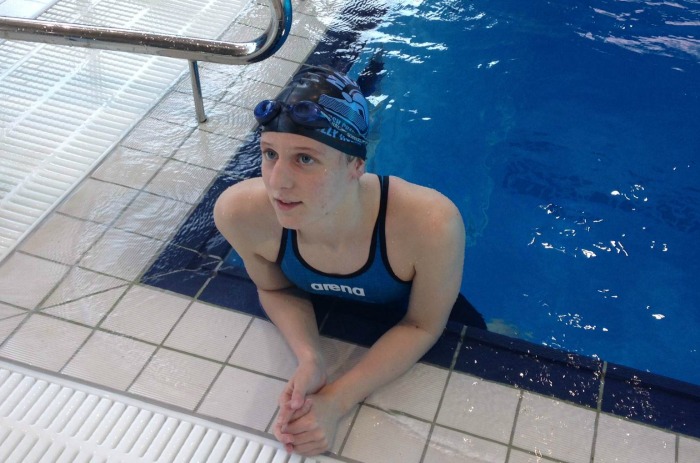 Polly Holden in the pool