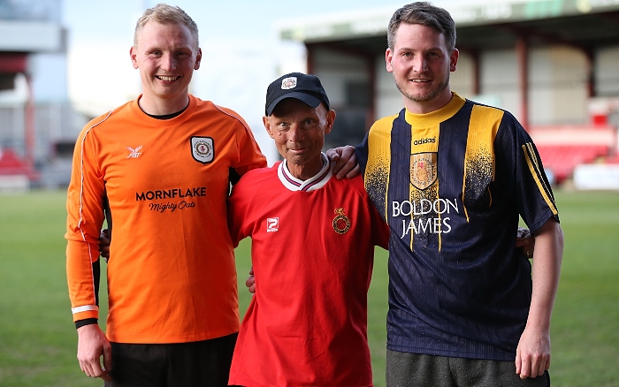 Christie match - event organiser Andrew Scoffin (centre) with sons-team captains - Ashley Scoffin and Warren Scoffin (1)