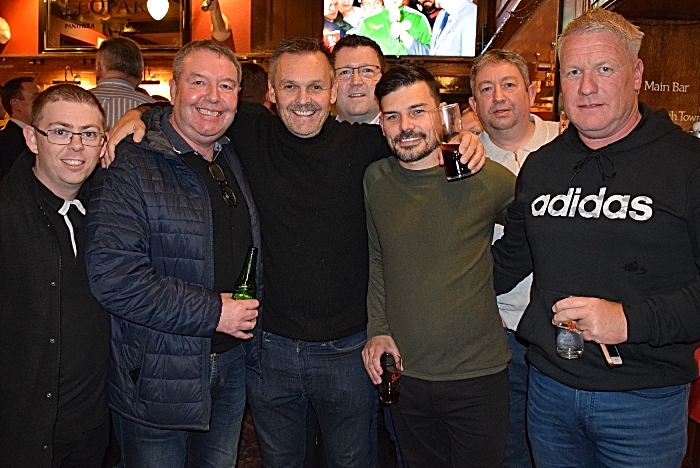 Pre-draw - Nantwich Town Manager Dave Cooke and colleagues await the draw from The Leopard Nantwich - AFC Fylde