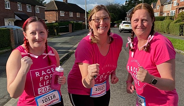 Race for Life in memory of colleague - Tarporley Spar shop staff