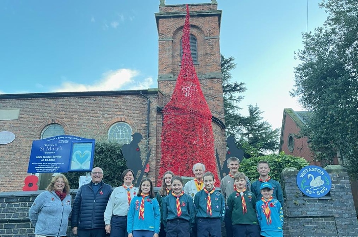 Revd Mike Turnbull of St Mary’s Wistaston with 35th South West Cheshire (Wistaston) Scout Group members (1)