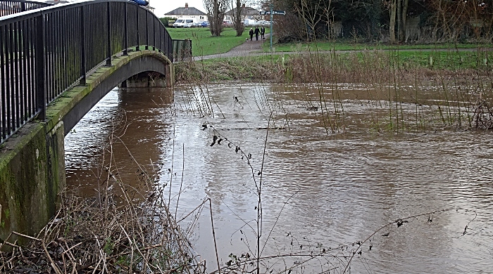 River Weaver flooding close to Sir Thomas Fairfax Bridge, Nantwich - Sun 27-12-2020 (1)