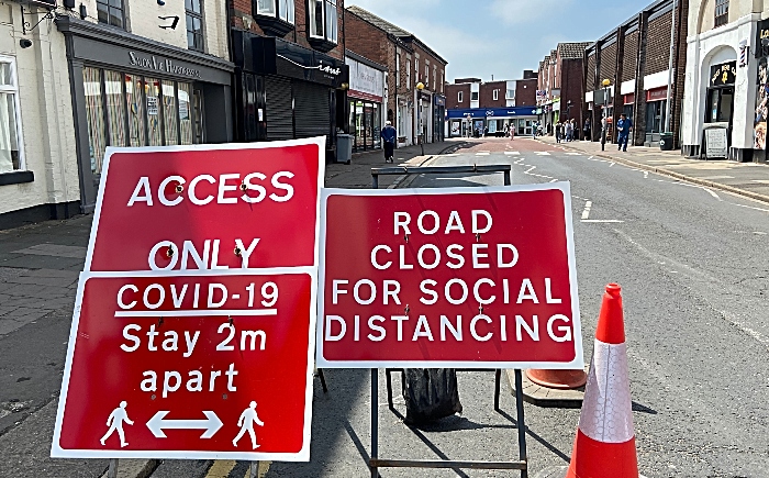 Covid costs - Road closed for social distancing - Beam Street in Nantwich (1)