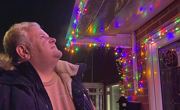 Robert Richardson admires his house christmas lights (1)