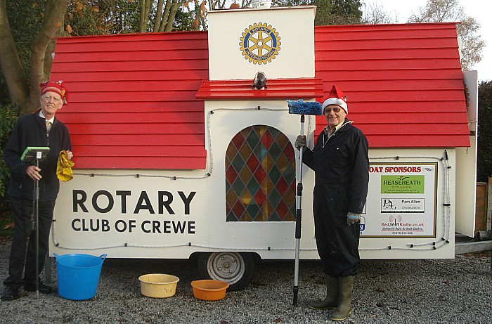 Rotary Club of Crewe - Santa Float is cleaned ready for use
