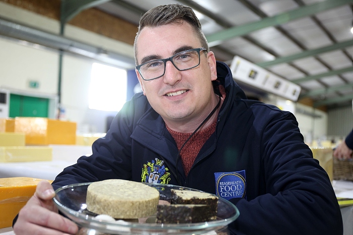 cheesemaking - Russell Brown with seaweed cheese (1)