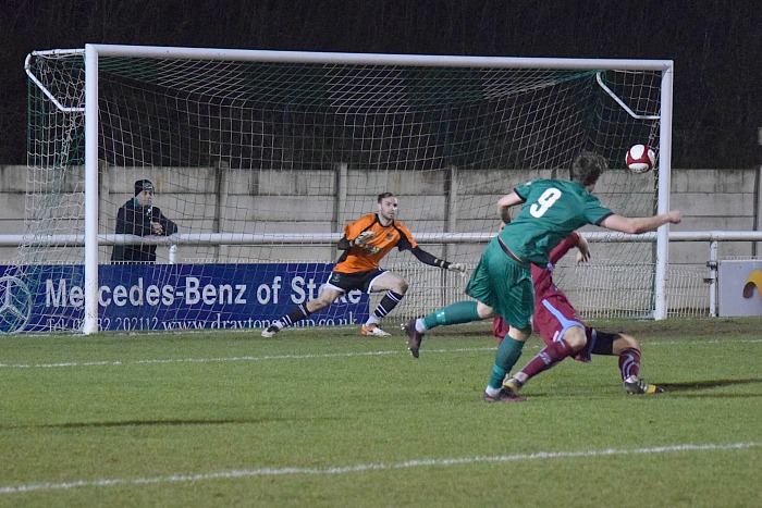 Ryan Brooke scores the second goal for Nantwich
