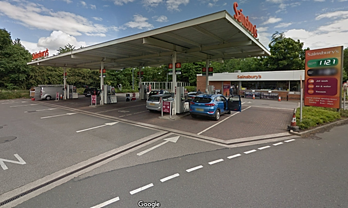 Sainsbury's petrol station in Nantwich - pic courtesy of Google street view maps