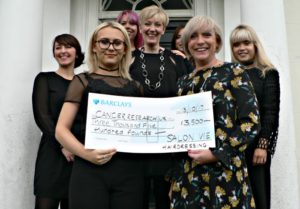 Salon Vie team raise £3,500 for Crewe & Nantwich Cancer Research