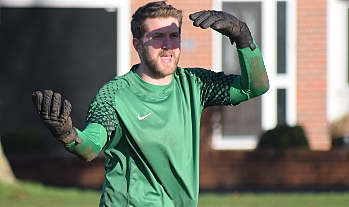 Sandbach Town keeper faces the sun