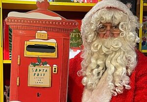 Santa’s Grotto replaced by postbox at Nantwich Bookshop