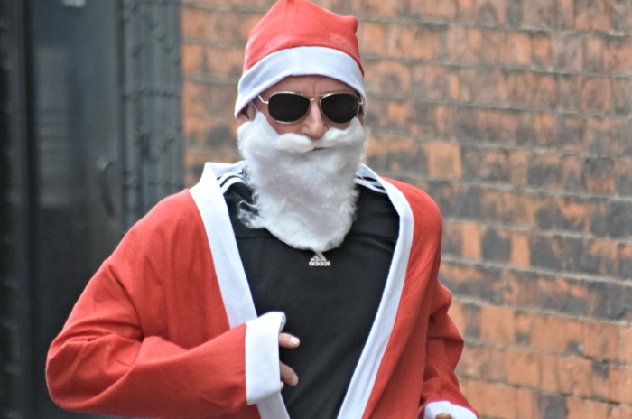 Santa Dash participant in shades