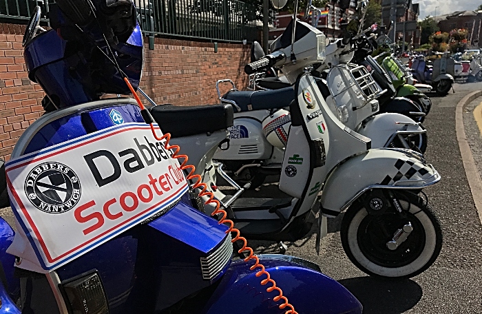 Scooters lined-up adjacent to The Railway Hotel (1)