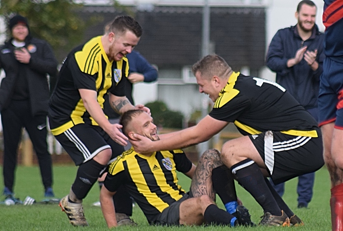 Second AFC Talbot goal - scorer and teammates celebrate (1)