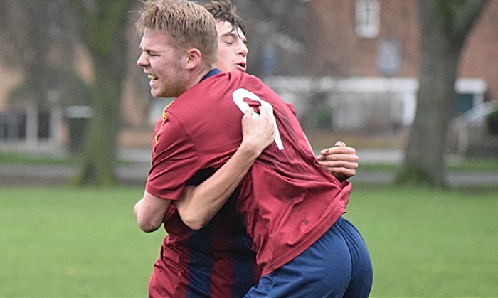 Second Talbot and equalising goal - Brandon Broadhurst celebrates with team mate (1)