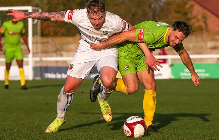 Second-half - Connor Heath fights for the ball (1)