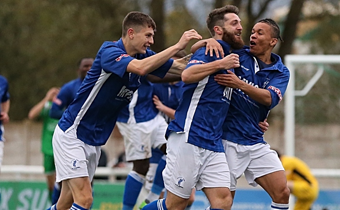 Second-half - Craig King celebrates equalising for Matlock Town