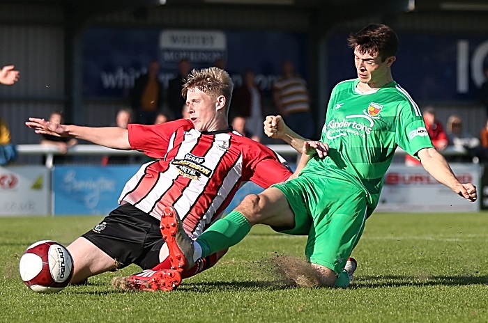 Second-half - Joe Malkin fights for the ball (1)