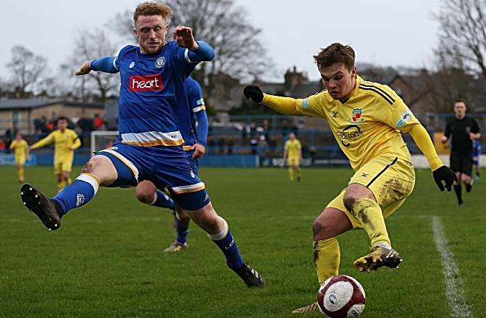 Second-half - Sean Cooke looks to cross the ball under pressure (1)