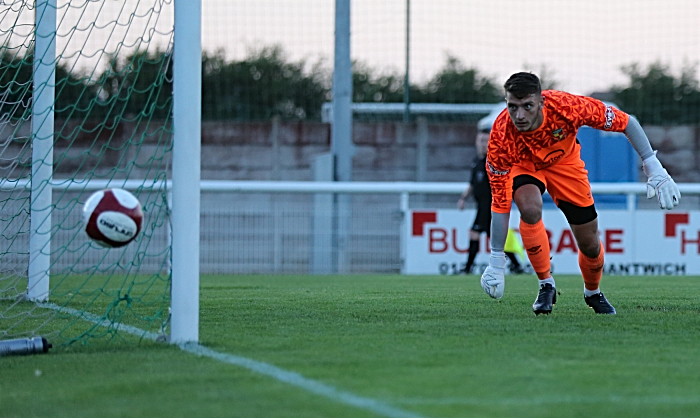 Second-half action - Andy Wycherley in goal for Nantwich (1)