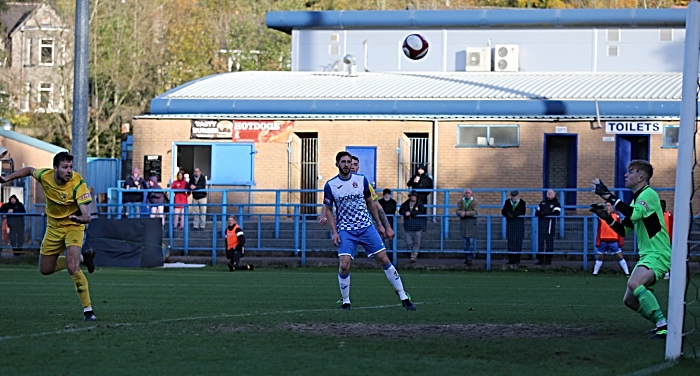 Second-half action - Craig Lindfield header slams off the bar (1)