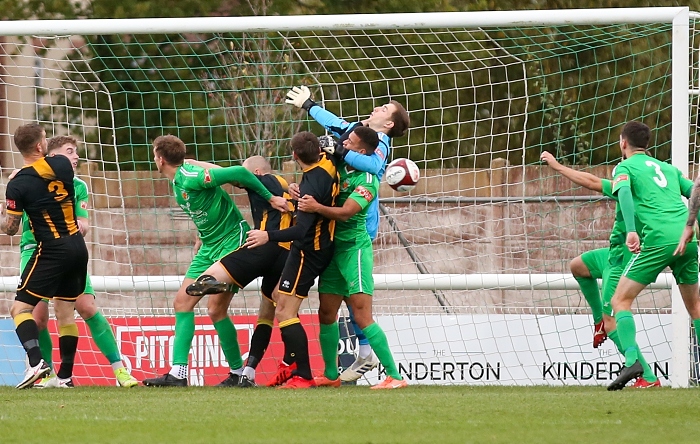 Second-half - first Morpeth goal - Liam Noble’s corner from the left misses everyone and goes all the way in (1)