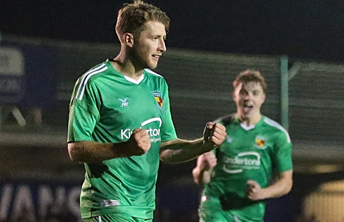 Second-half - first Nantwich goal - penalty - James Lawrie celebrates (1)