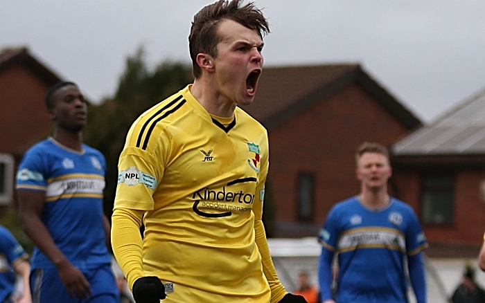 Second-half - penalty - first Nantwich goal - Sean Cooke celebrates his goal (1)