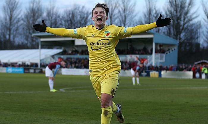 Second-half - second Nantwich Town goal - Sean Cooke celebrates his goal (1) (1)