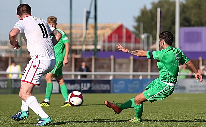 Second-half - third Nantwich goal - captain Caspar Hughes curls it into the top corner! (1)