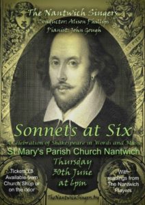 Shakespeare finished, Nantwich concert