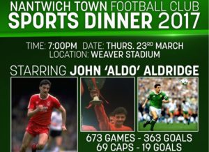 Former Liverpool star John Aldridge guest at Nantwich Town event