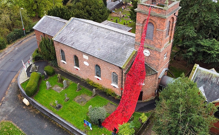 St Marys Wistaston - Ribbon of Poppies Remembrance Day display (1)