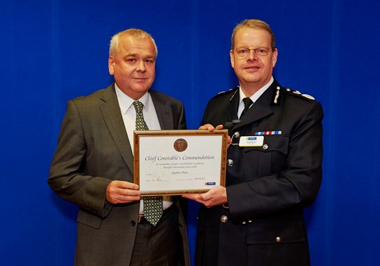 Steve Plant awarded by Chief Constable Simon Byrne