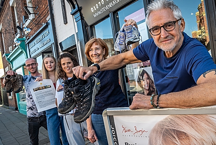 Steven Burgin and team after fundraising walk in aid of clean water