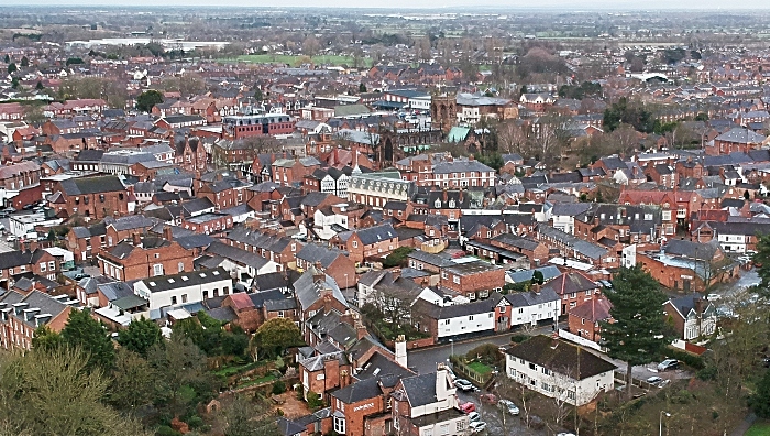 Census - aerial view of Nantwich town centre during lockdown