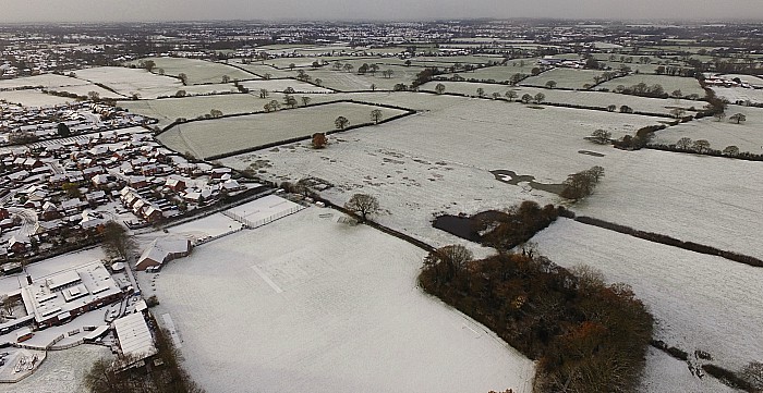 The Eric Swan sports ground in Wistaston and beyond towards Nantwich