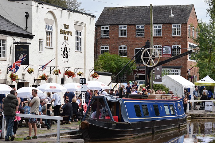 The Shroppie Fly and Audlem Mill alongside the Shropshire Union Canal